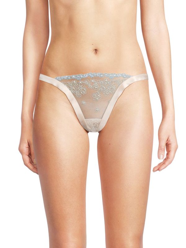 La Perla Sheer Lace & Satin Bikini Panty